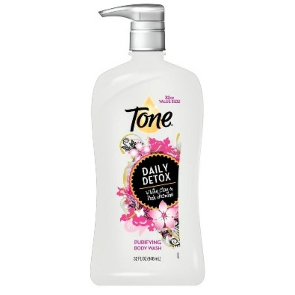 Tone discontinued daily detox white clay pink jasmine body wash pump 32 ounce